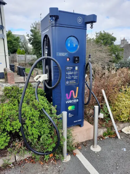 Car charging station in local car park